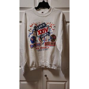 VTG Fruit Of The‎ Loom XL Super Bowl XXIV Broncos Vs 49ERS Long Sleeve Sweater